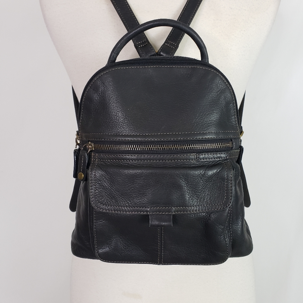 Black Leather Backpack